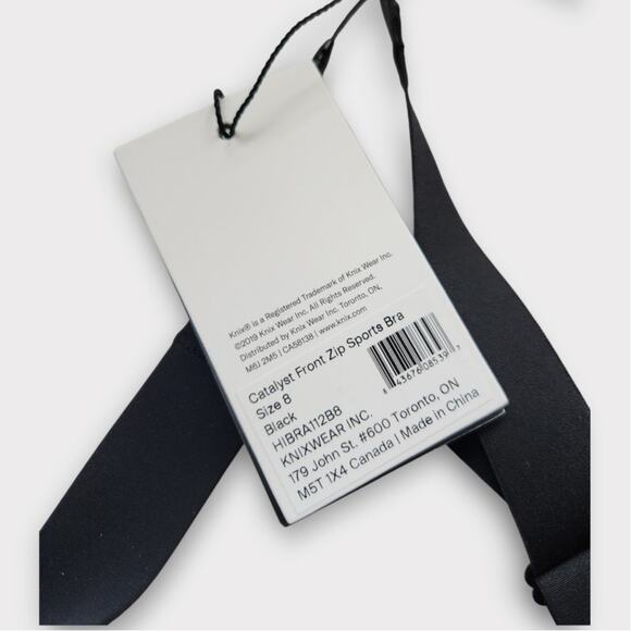 Knix Catalyst Front-Zip Sports Bra 40D/42D/40DD/42DD Black High-Impact Workout - Picture 3 of 6